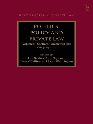 cover image of Politics, Policy and Private Law